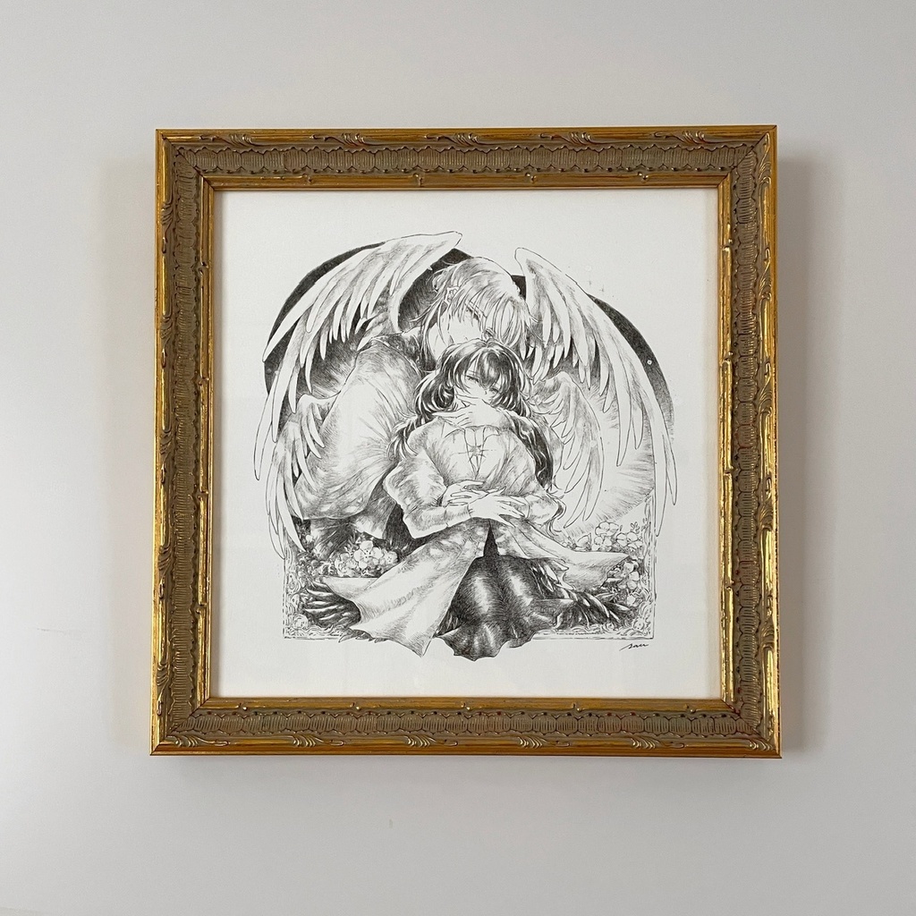 額装原画:「明けを包んで」