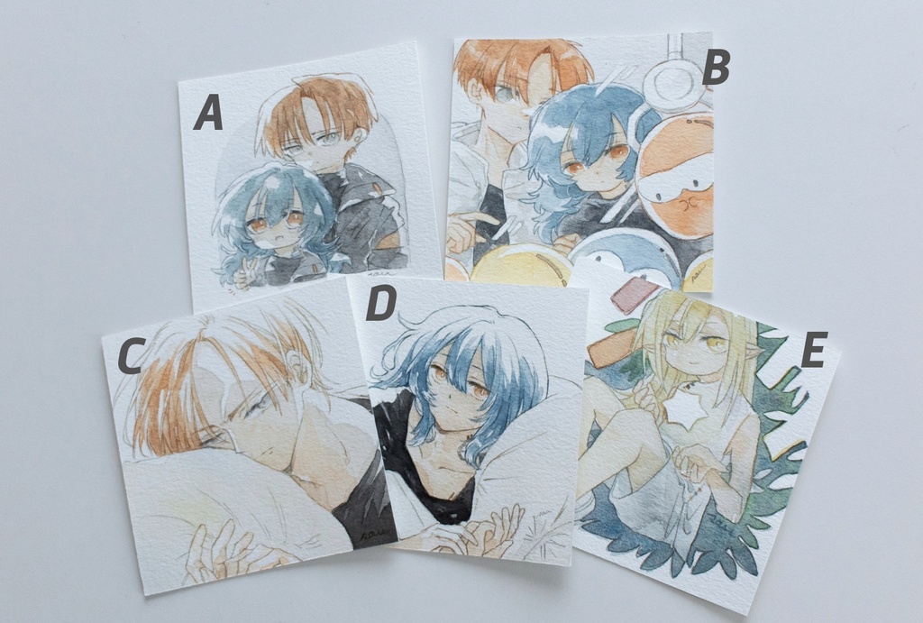 原画：水彩100mm正方形[未額装](2024.6~2025.7)