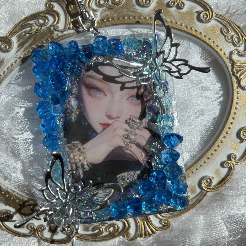 硬質ケース 硬質トレカケースデコ キラキラ キーホルダー