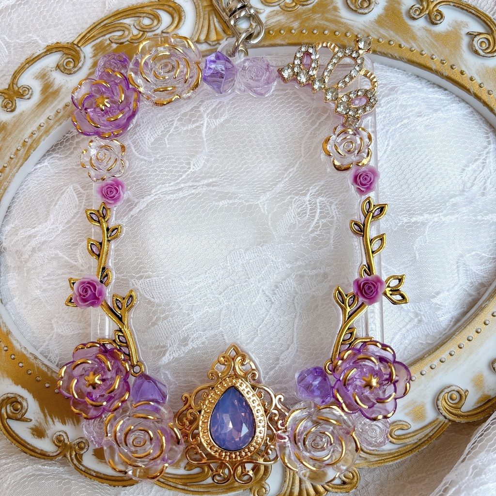 送料込み♡ 硬質トレカケース トレカケースデコ キラキラ キーホルダー ゴシック 透明感 紫 ハロウィン