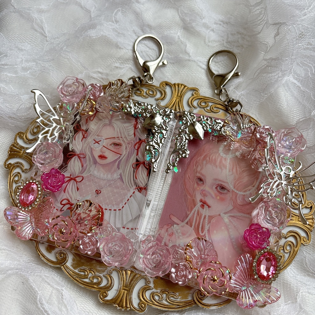 送料込み♡ トレカケースデコ セット販売 可愛い ゴシック ピンク