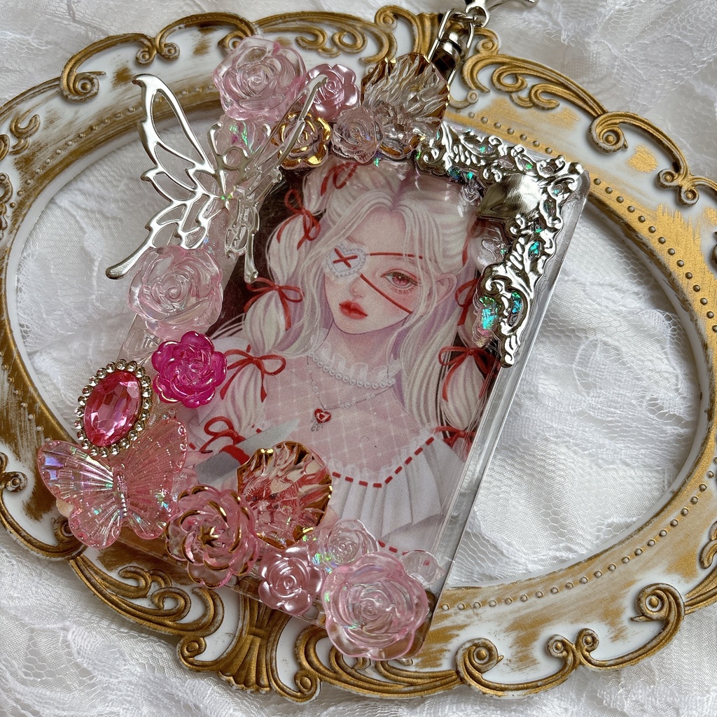 送料込み♡ トレカケースデコ セット販売 可愛い ゴシック ピンク