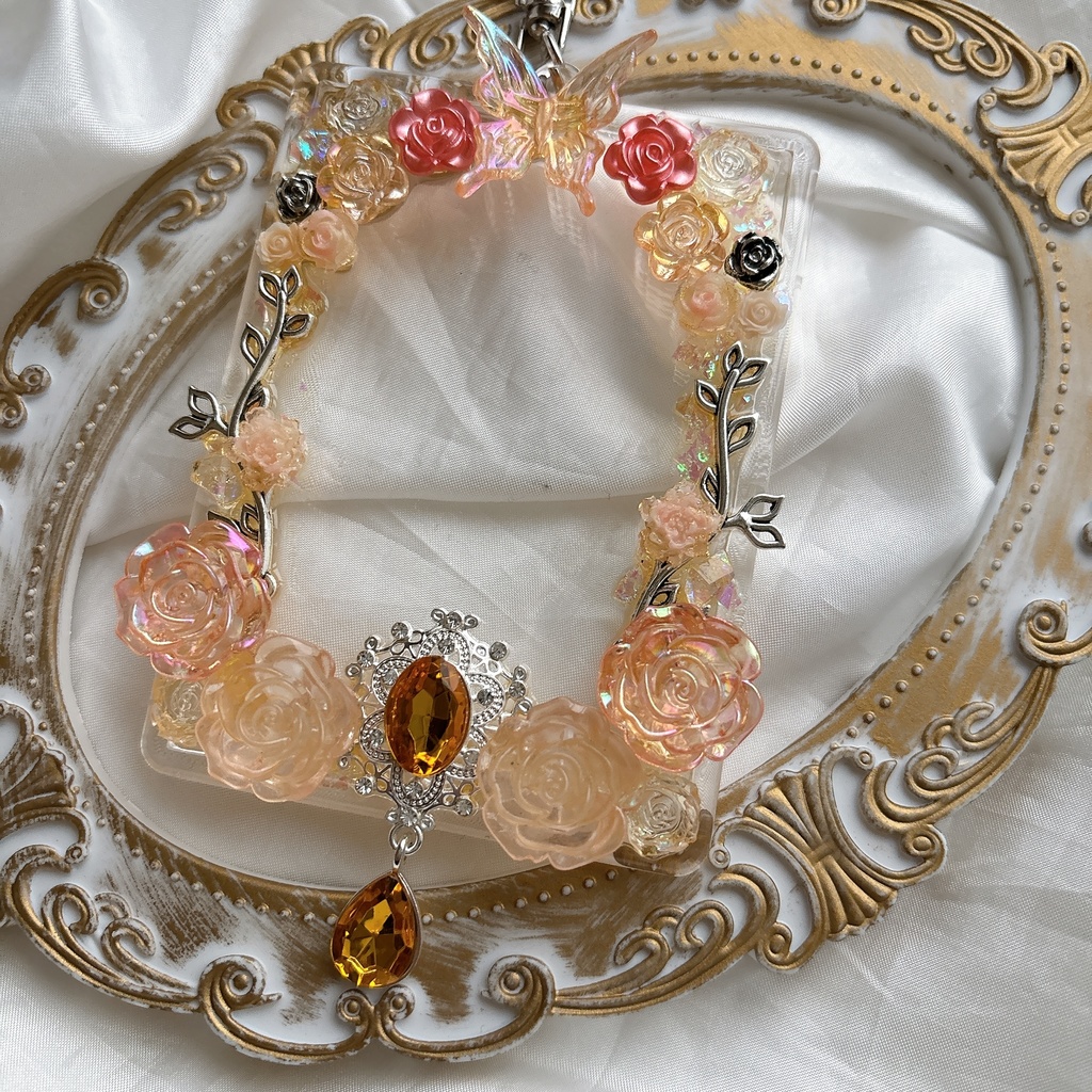 トレカケースデコ 硬質ケースデコ ゴシック オレンジ キーホルダー