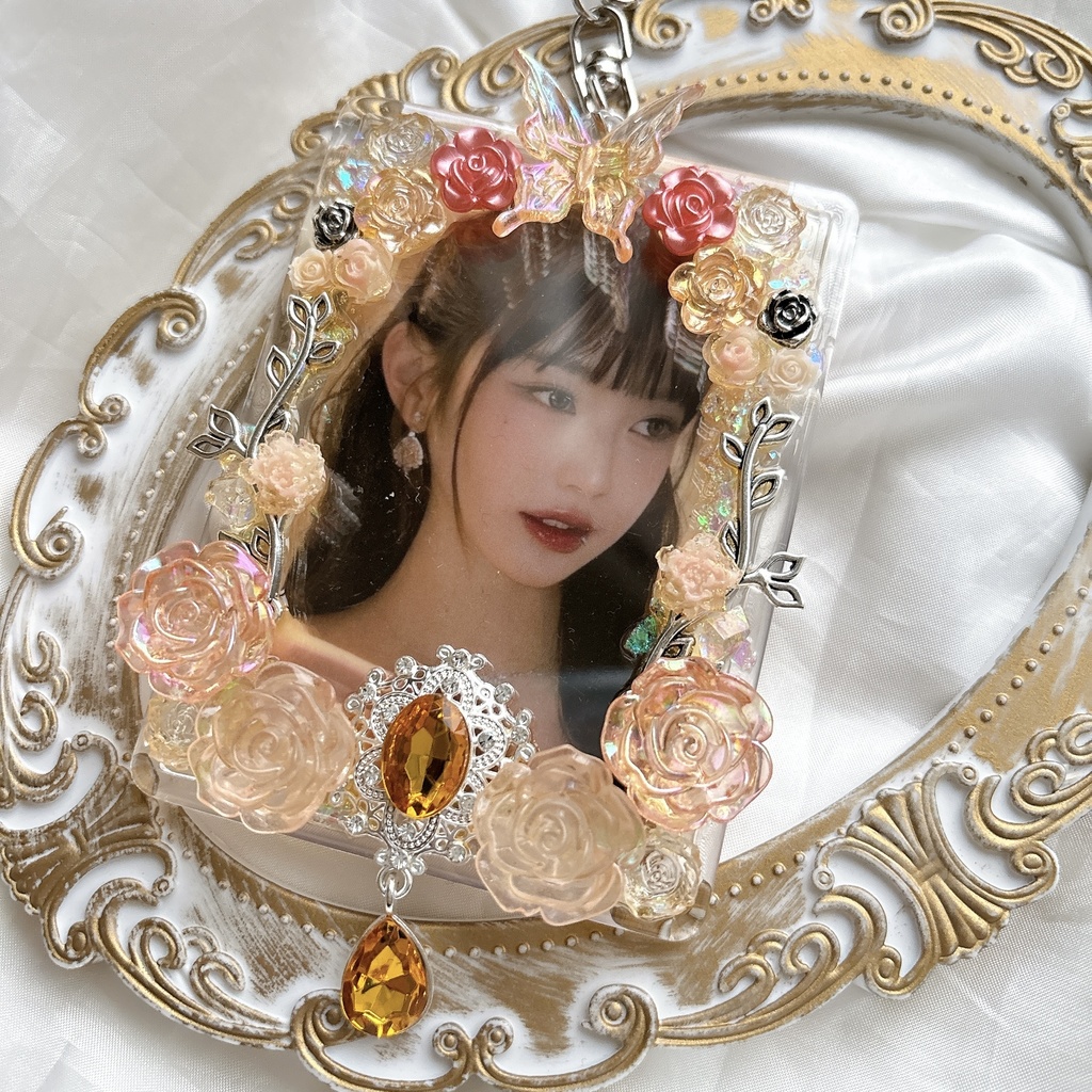 トレカケースデコ 硬質ケースデコ ゴシック オレンジ キーホルダー