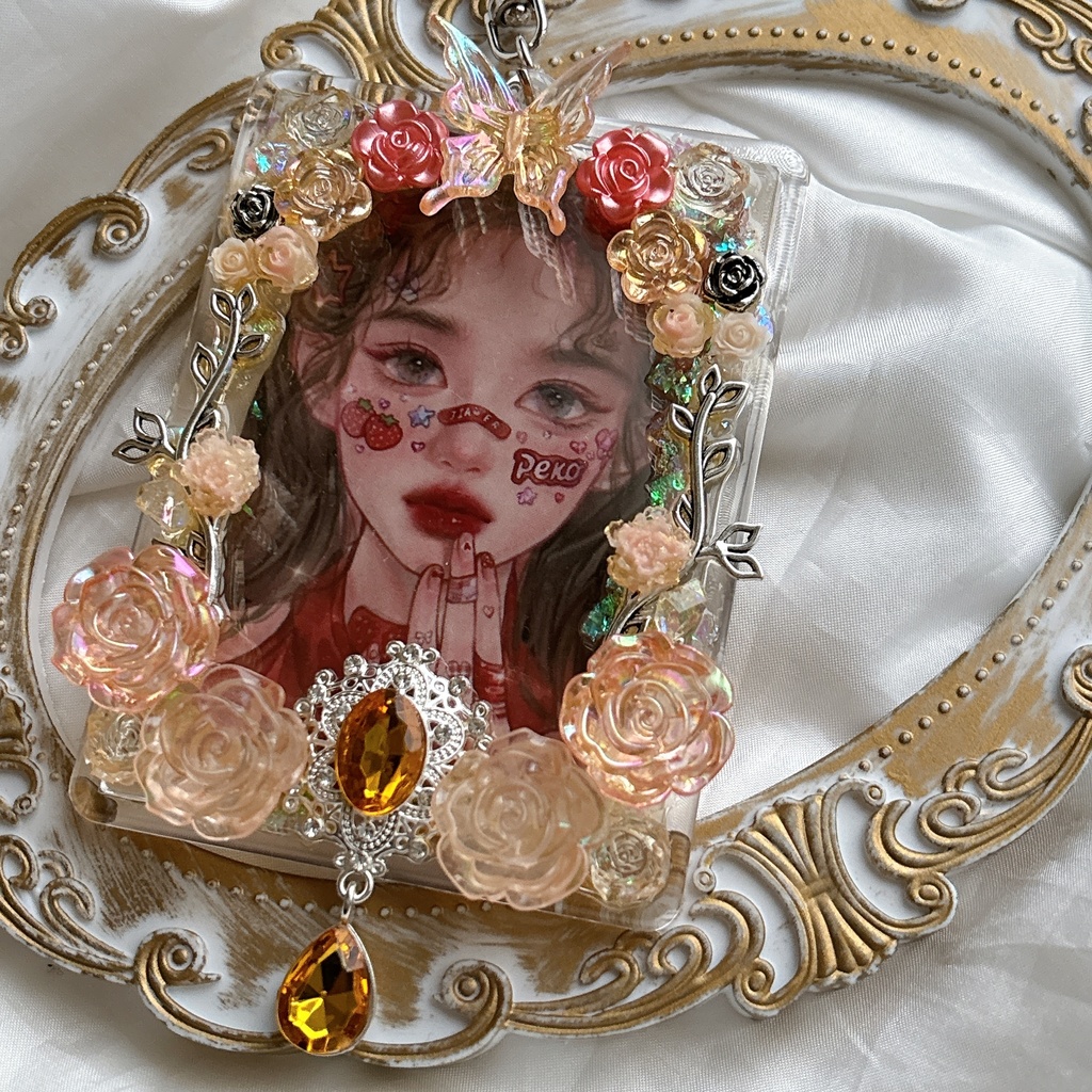 トレカケースデコ 硬質ケースデコ ゴシック オレンジ キーホルダー