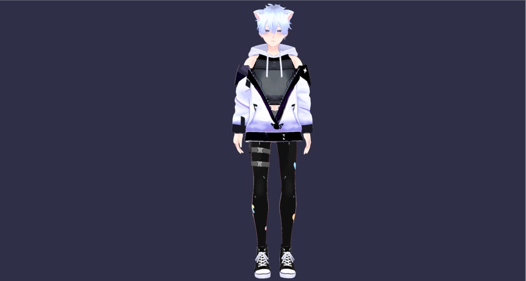 オリジナル3Dモデル【無料版有-vroid正式版】【VRoid3Dモデル】白猫男子