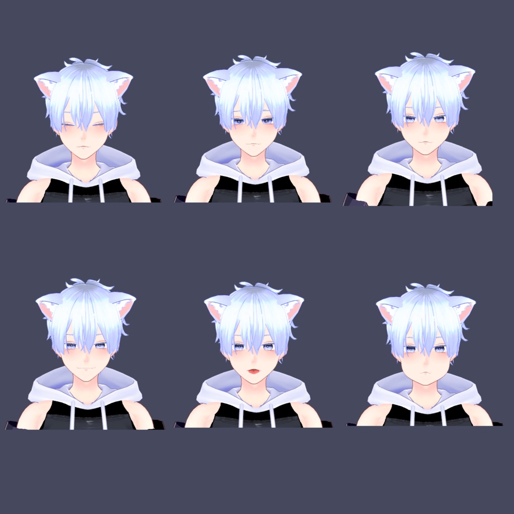 オリジナル3Dモデル【無料版有-vroid正式版】【VRoid3Dモデル】白猫男子