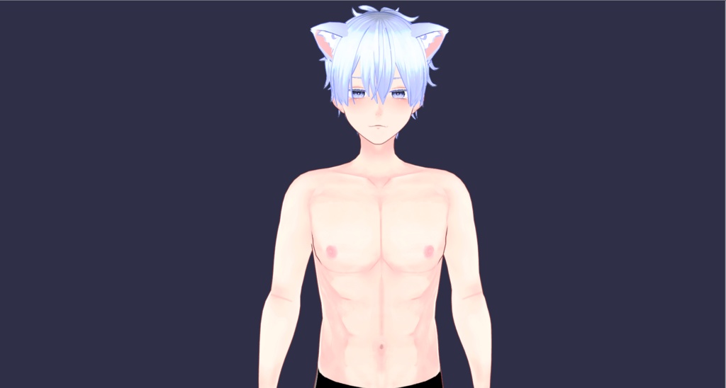 オリジナル3Dモデル【無料版有-vroid正式版】【VRoid3Dモデル】白猫男子