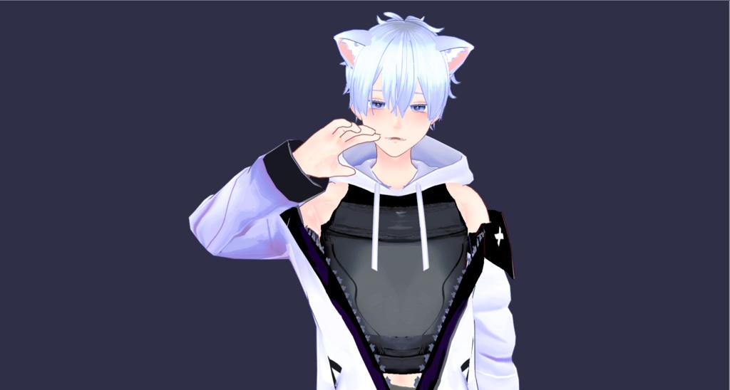 オリジナル3Dモデル【無料版有-vroid正式版】【VRoid3Dモデル】白猫男子