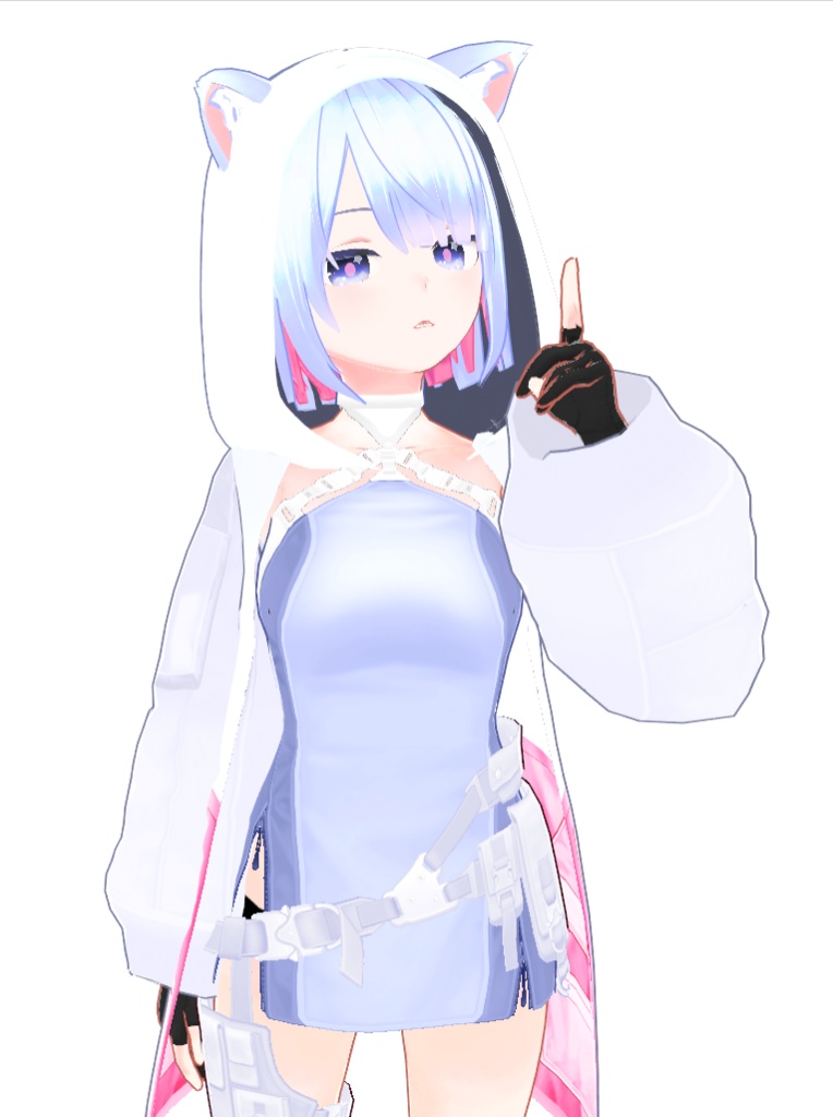 オリジナル3Dモデル【無料版有-vroid正式版】【VRoid3Dモデル】白猫女子