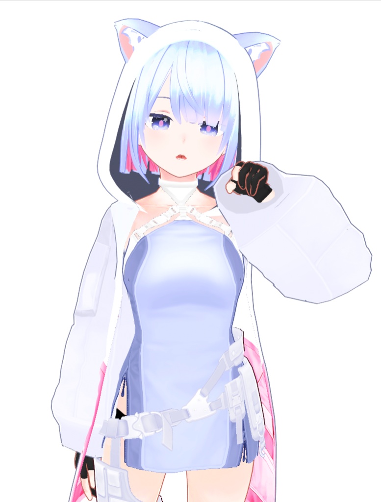 オリジナル3Dモデル【無料版有-vroid正式版】【VRoid3Dモデル】白猫女子