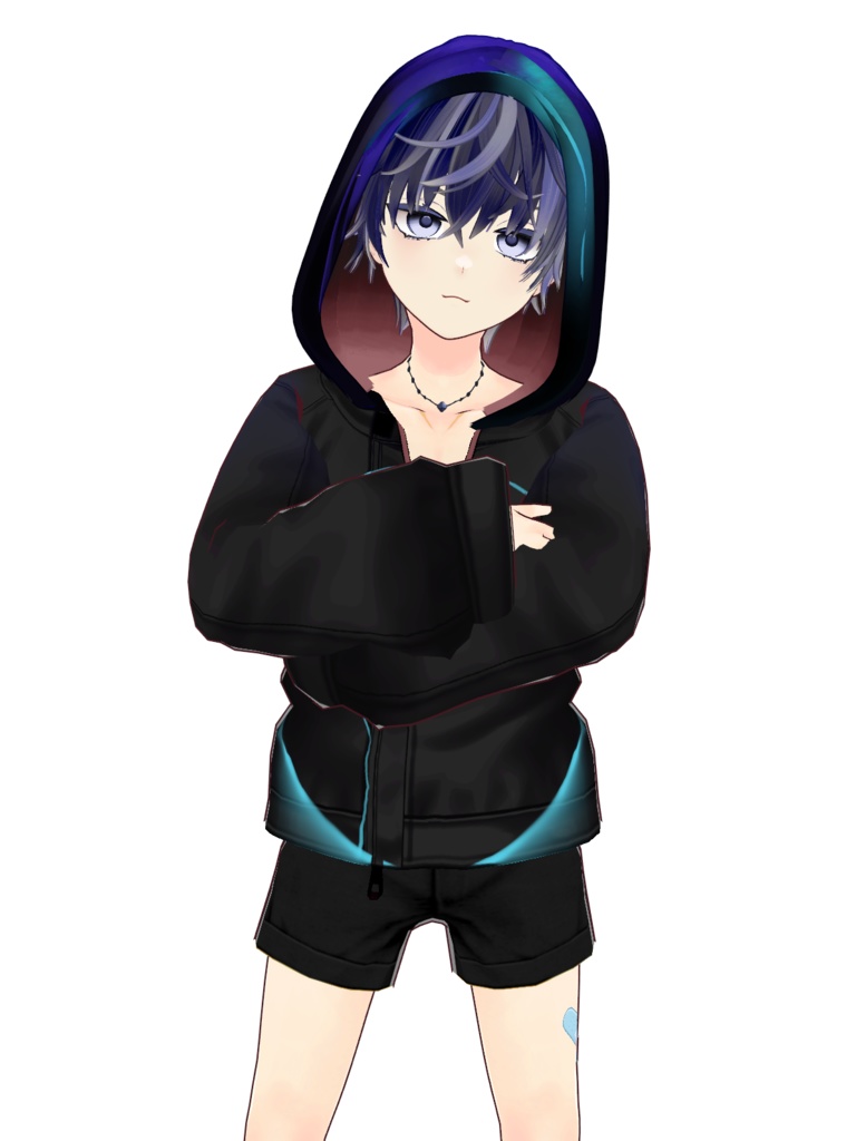 オリジナル3Dモデル【無料版有-vroid正式版】【VRoid3Dモデル】マントの男