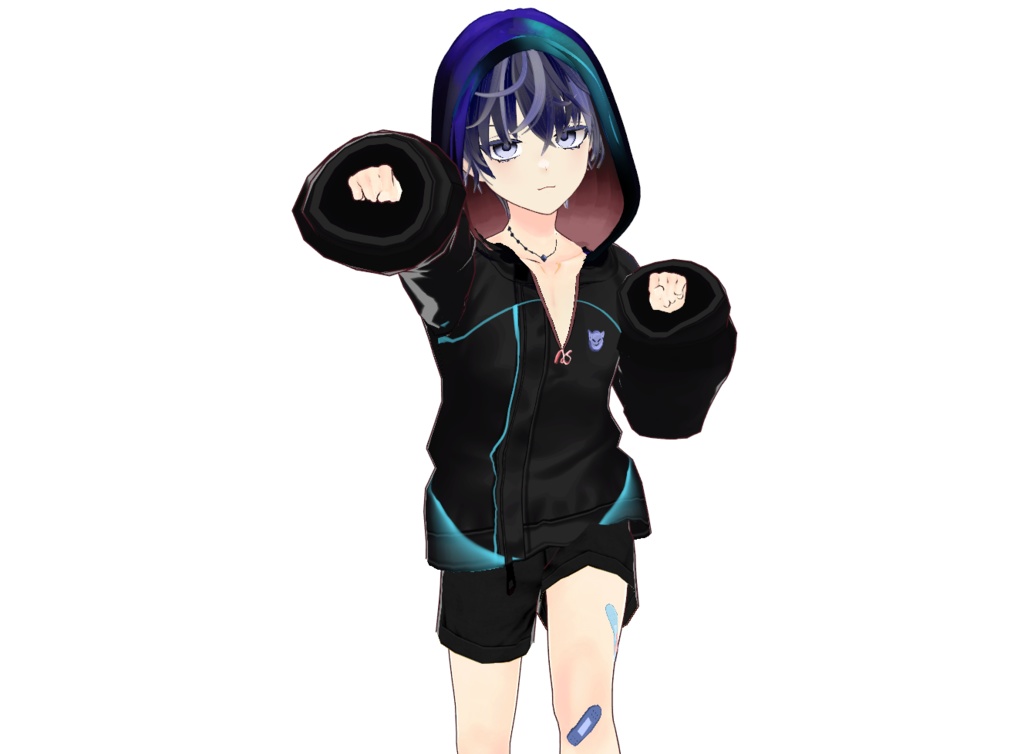 オリジナル3Dモデル【無料版有-vroid正式版】【VRoid3Dモデル】マントの男