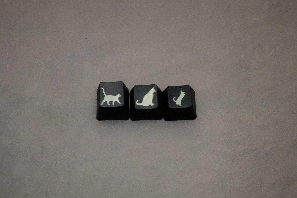 ねこキーキャップ【ペールグリーン】