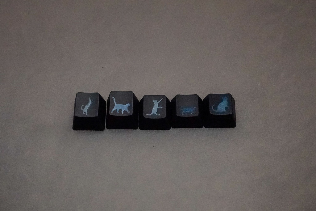 ねこキーキャップ【ブルーパール】