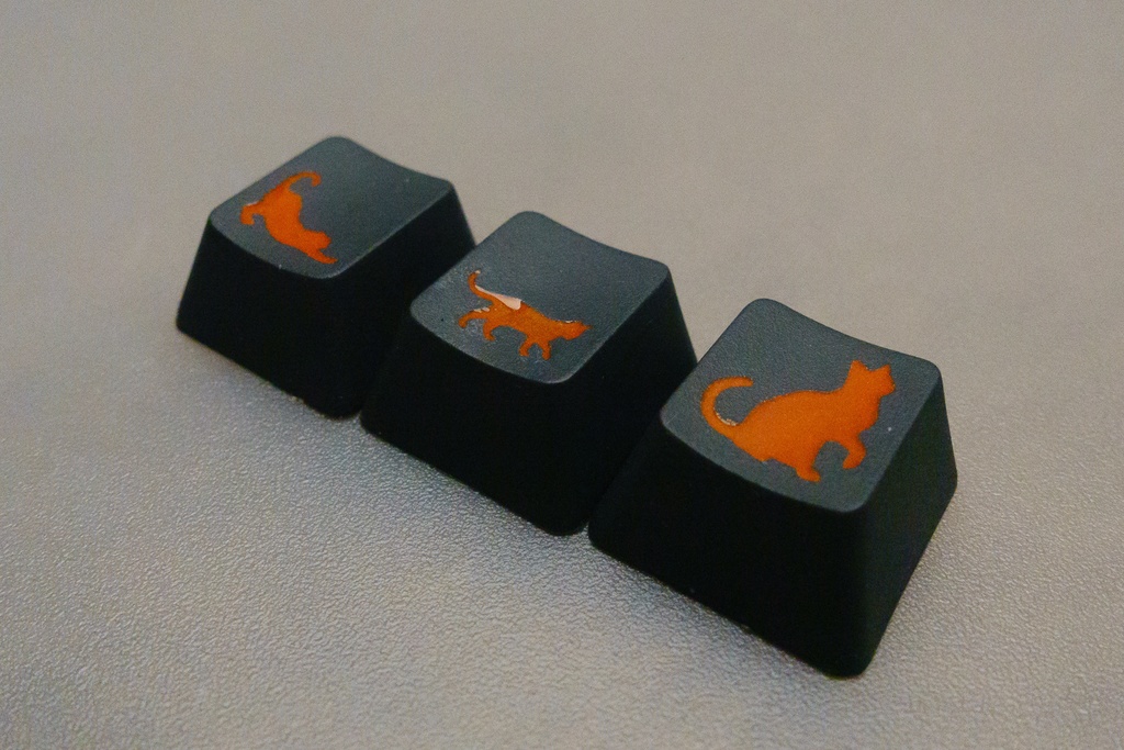 ねこキーキャップ【オレンジパール】