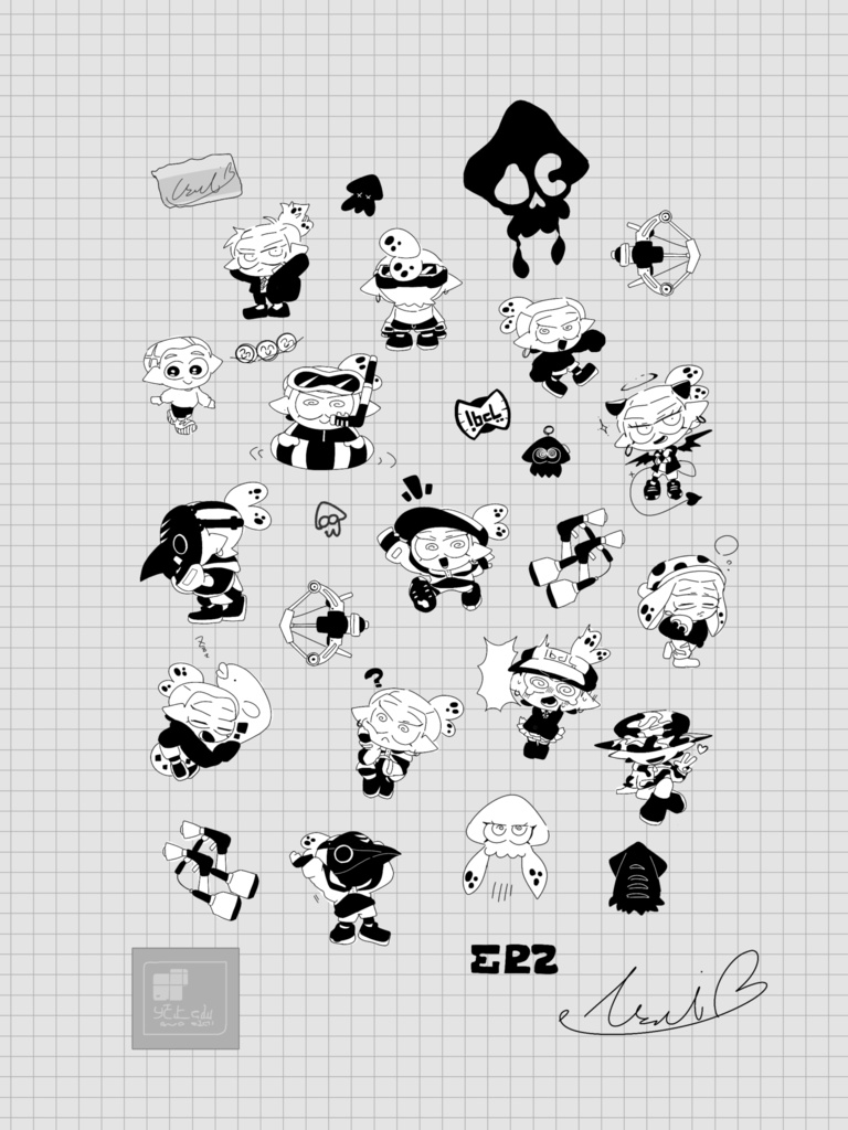 mnkr Uz カジキマスク/モノクロ ウヅキ クリアファイルA5