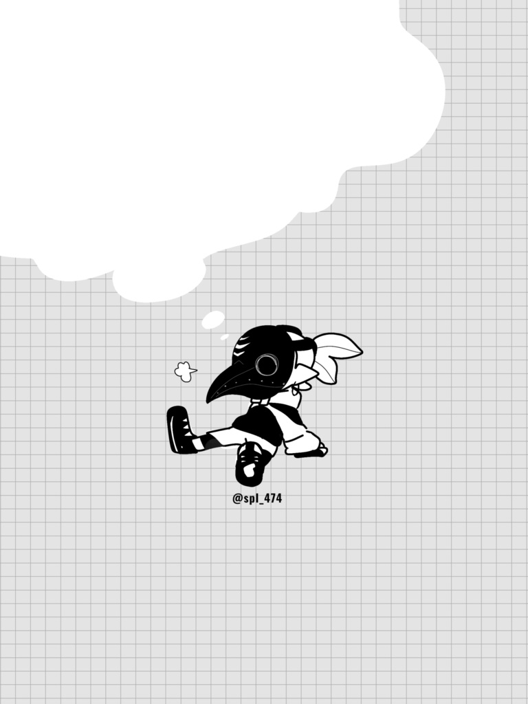 mnkr Uz カジキマスク/モノクロ ウヅキ クリアファイルA5