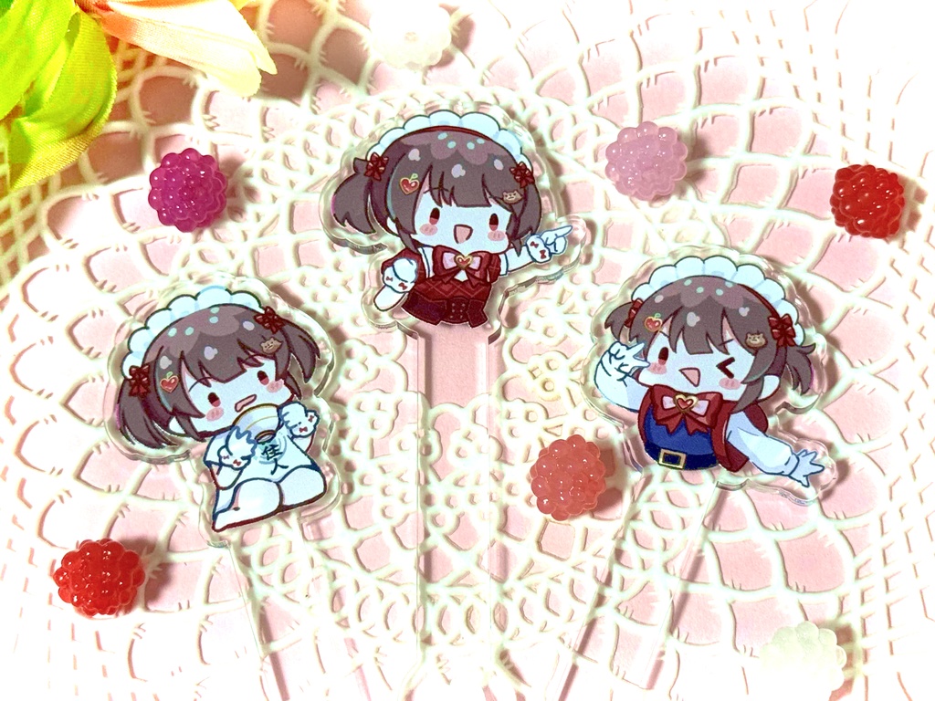 どこでもいっしょ!みもりりんごアクリルピック