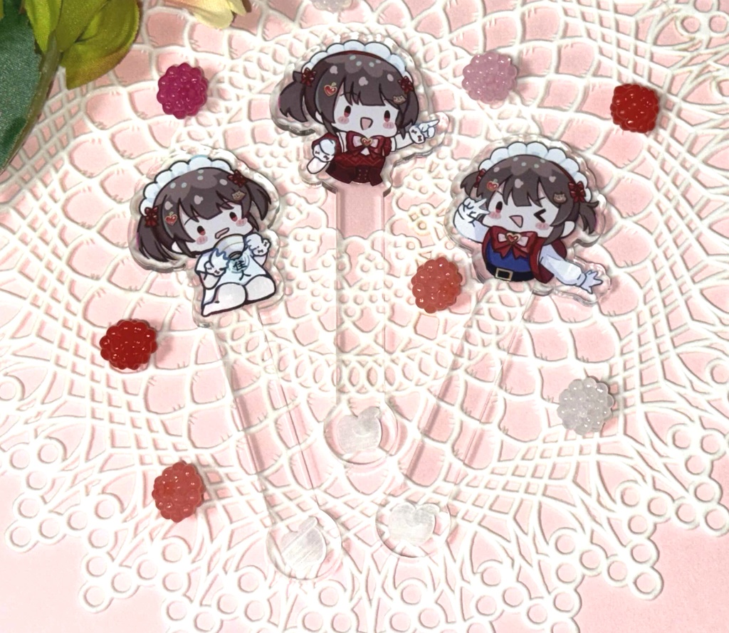どこでもいっしょ!みもりりんごアクリルピック