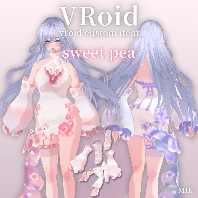 [VRoid]お花ドレス-スイートピー-