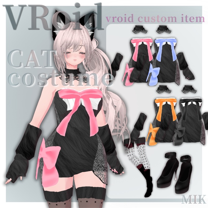 [VRoid]猫ちゃん肉球ドレス♡Cat Costume