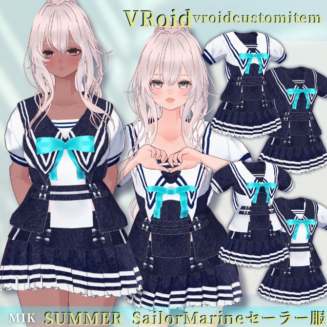 [VRoid]マリン風デニムセーラー服SailorMarine