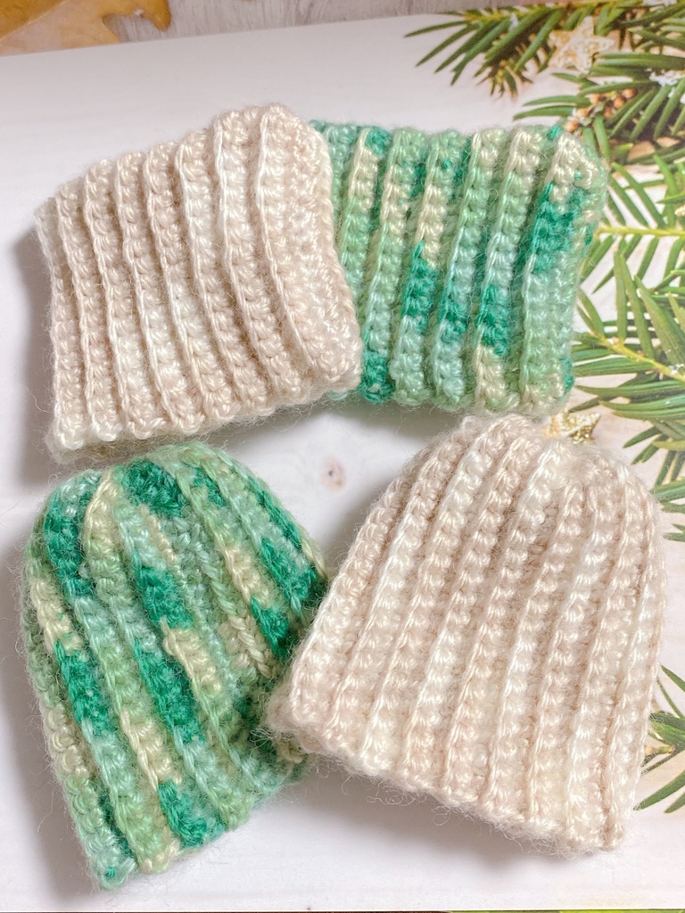 【ぬい服】マーブルカラーニット帽【ぬい帽子】