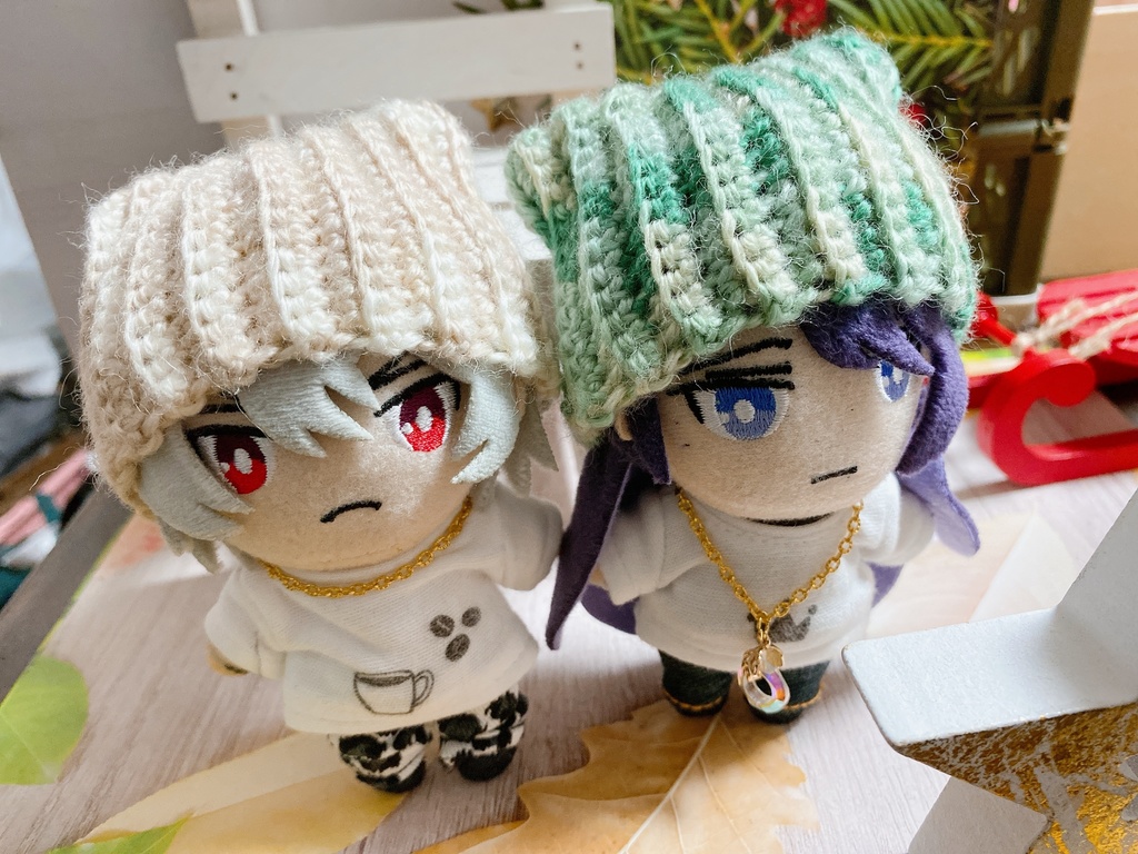 【ぬい服】マーブルカラーニット帽【ぬい帽子】