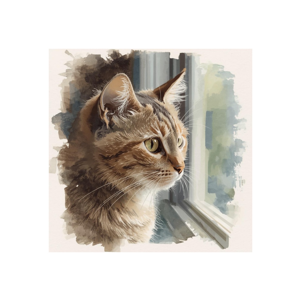 水彩風ネコのしぐさクリップアート|かわいい猫のポーズ30種|PNGデータ