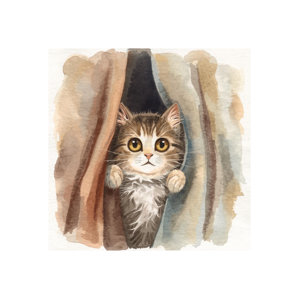 水彩風ネコのしぐさクリップアート|かわいい猫のポーズ30種|PNGデータ