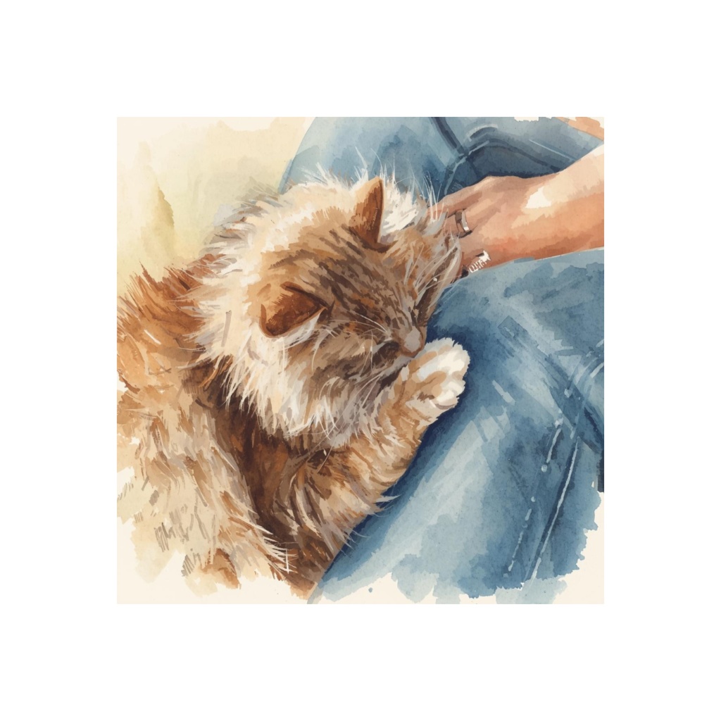 水彩風ネコのしぐさクリップアート|かわいい猫のポーズ30種|PNGデータ