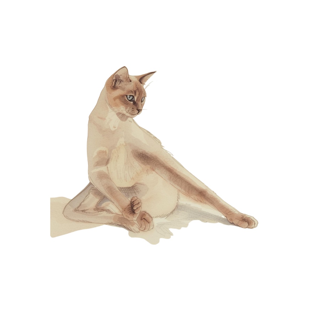 水彩風ネコのしぐさクリップアート|かわいい猫のポーズ30種|PNGデータ