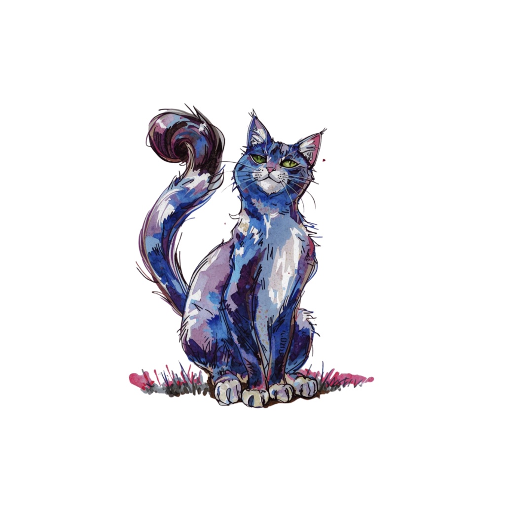 水彩風ネコのしぐさクリップアート|かわいい猫のポーズ30種|PNGデータ