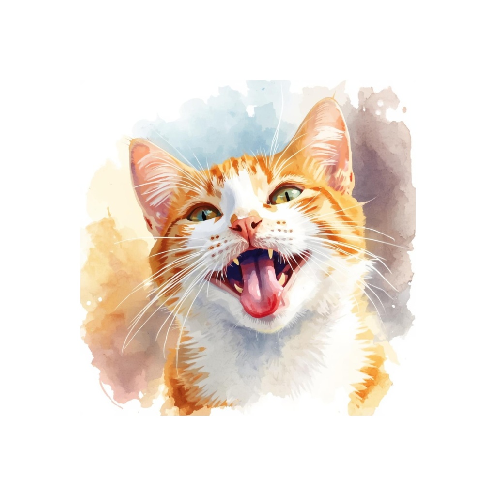 水彩風ネコのしぐさクリップアート|かわいい猫のポーズ30種|PNGデータ