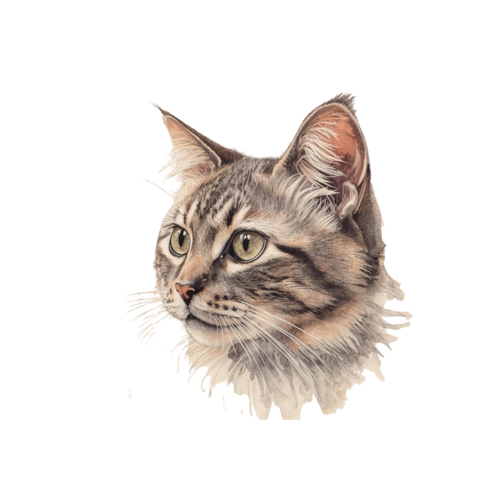 水彩風ネコのしぐさクリップアート|かわいい猫のポーズ30種|PNGデータ