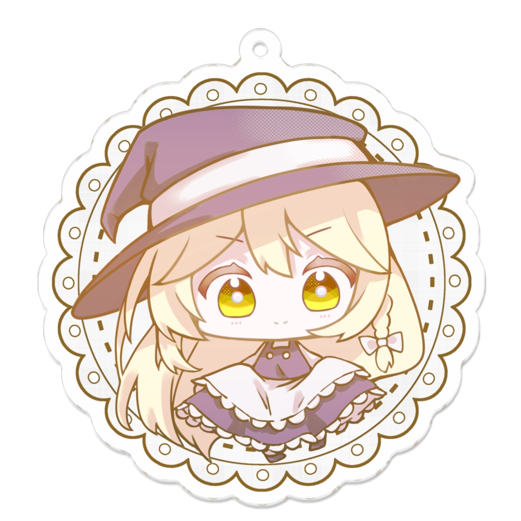 ミニキャラ魔理沙ちゃんアクキー(70㎜×70㎜)