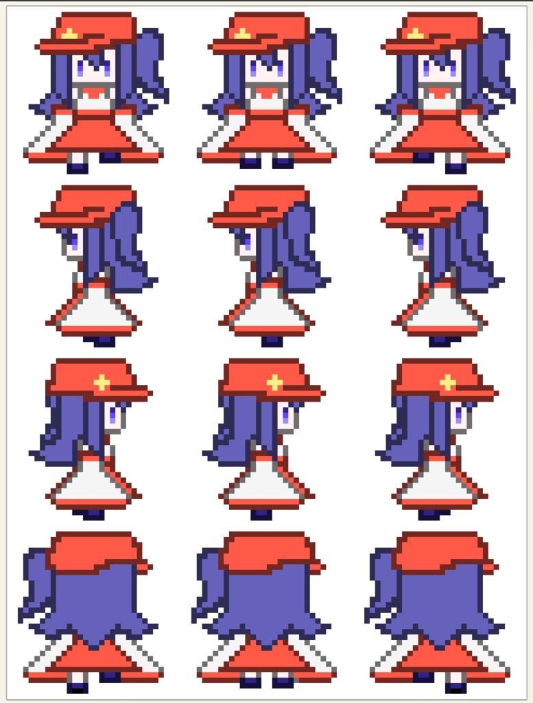 レーベルのあの子ドット絵　ピクトスクエア用立ち絵配布