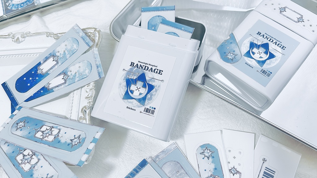 缶ケース入り絆創膏風ステッカーセット