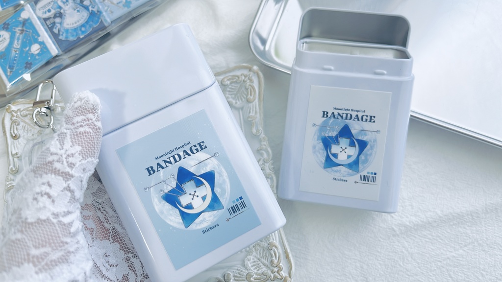 缶ケース入り絆創膏風ステッカーセット