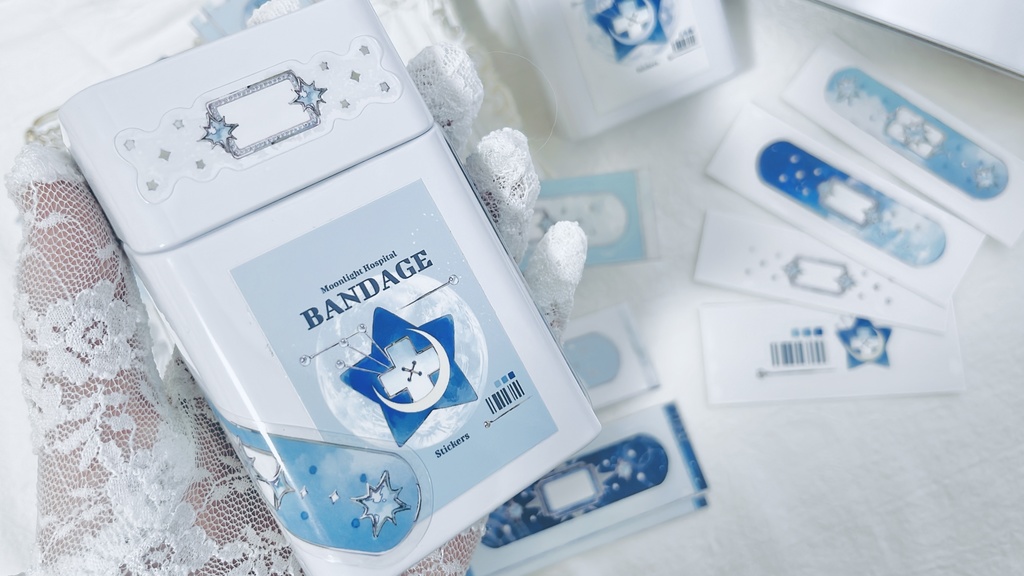 缶ケース入り絆創膏風ステッカーセット