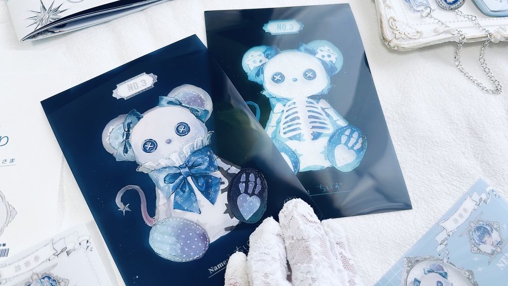 レントゲン風クリアポストカード2枚セット(全2種)