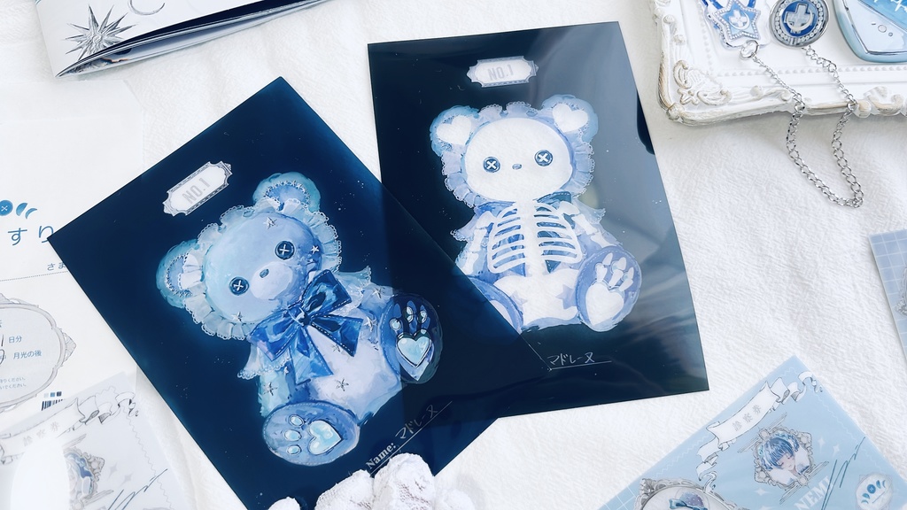 レントゲン風クリアポストカード2枚セット(全2種)