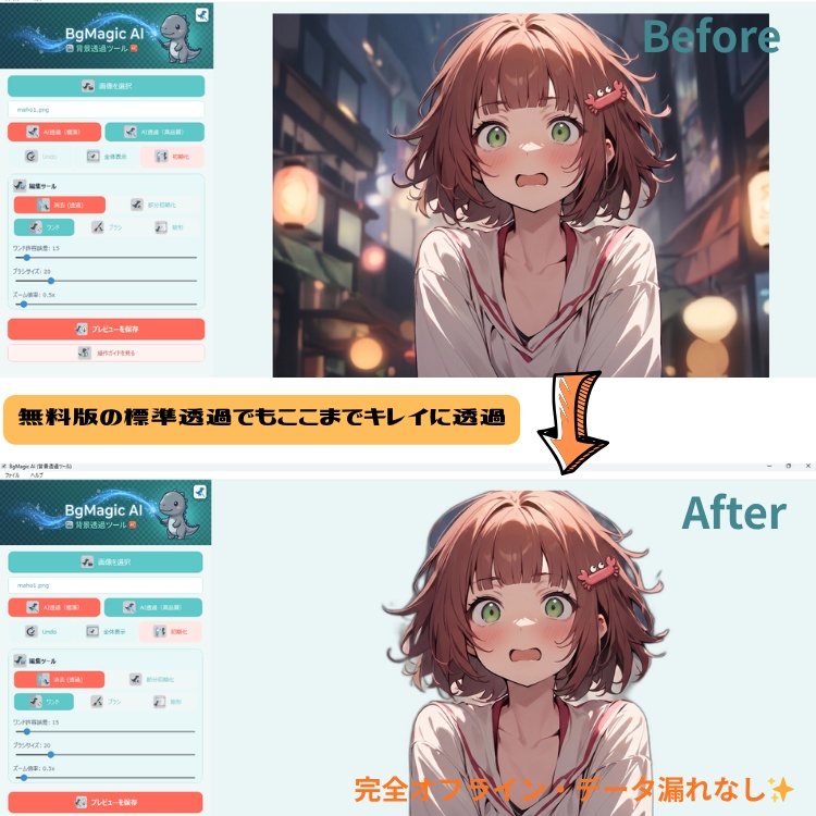 BgMagicAI(背景透過ツール)※無料版