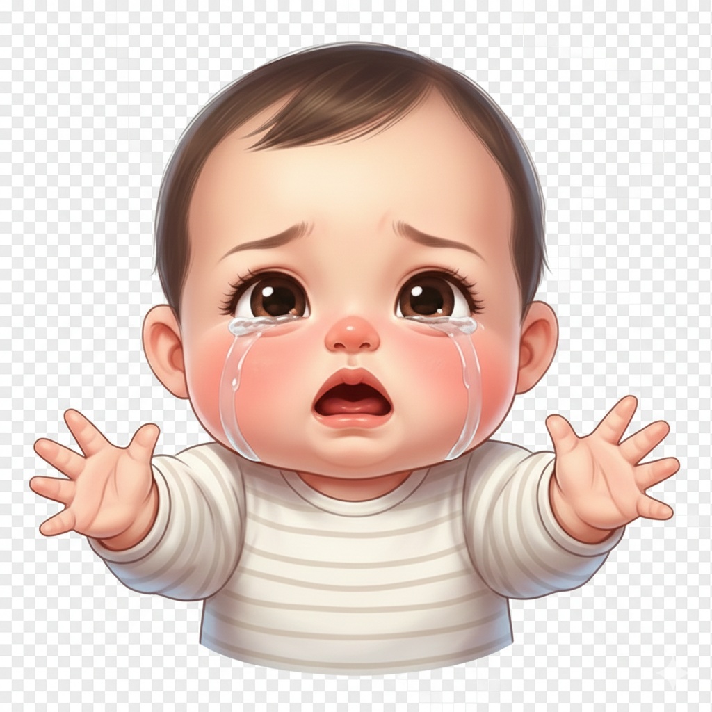 10枚セット 保育園・育児資料で使える 赤ちゃんの泣き顔イラスト