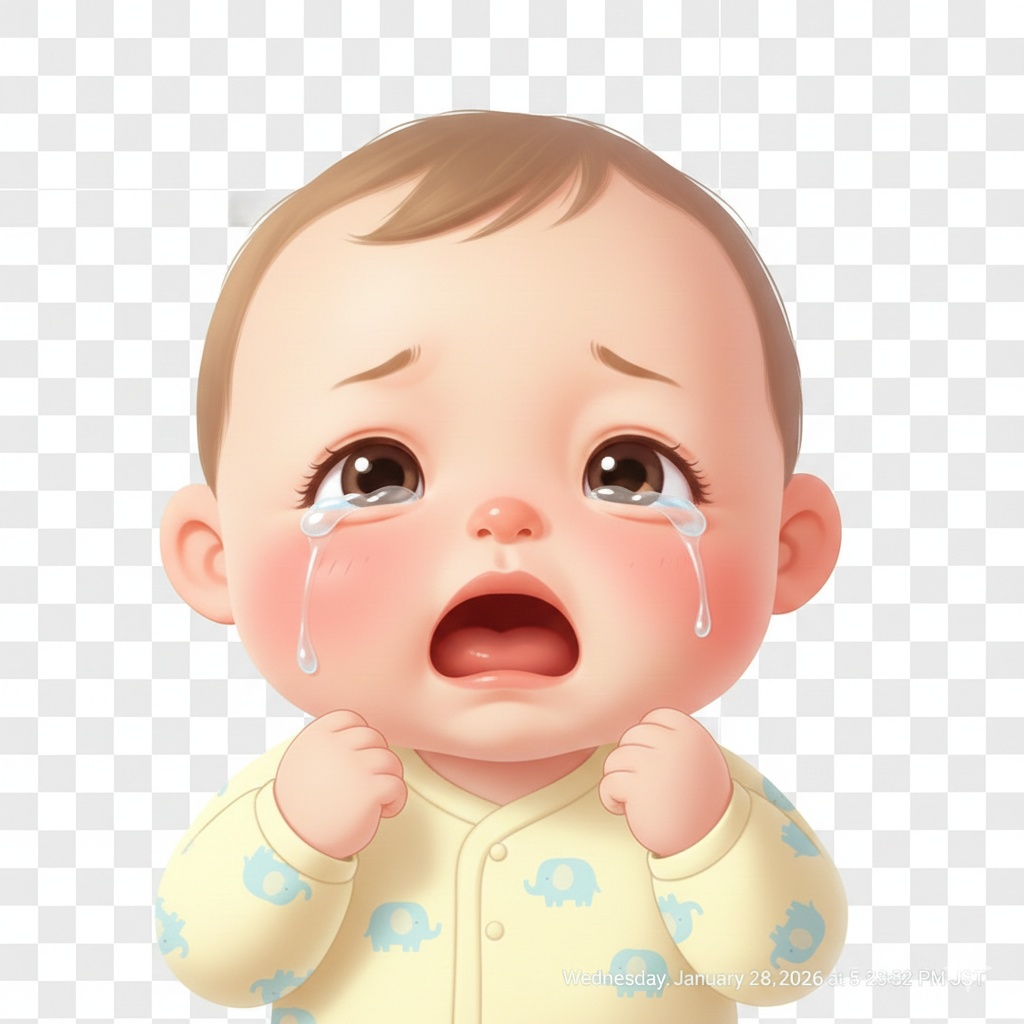 10枚セット 保育園・育児資料で使える 赤ちゃんの泣き顔イラスト