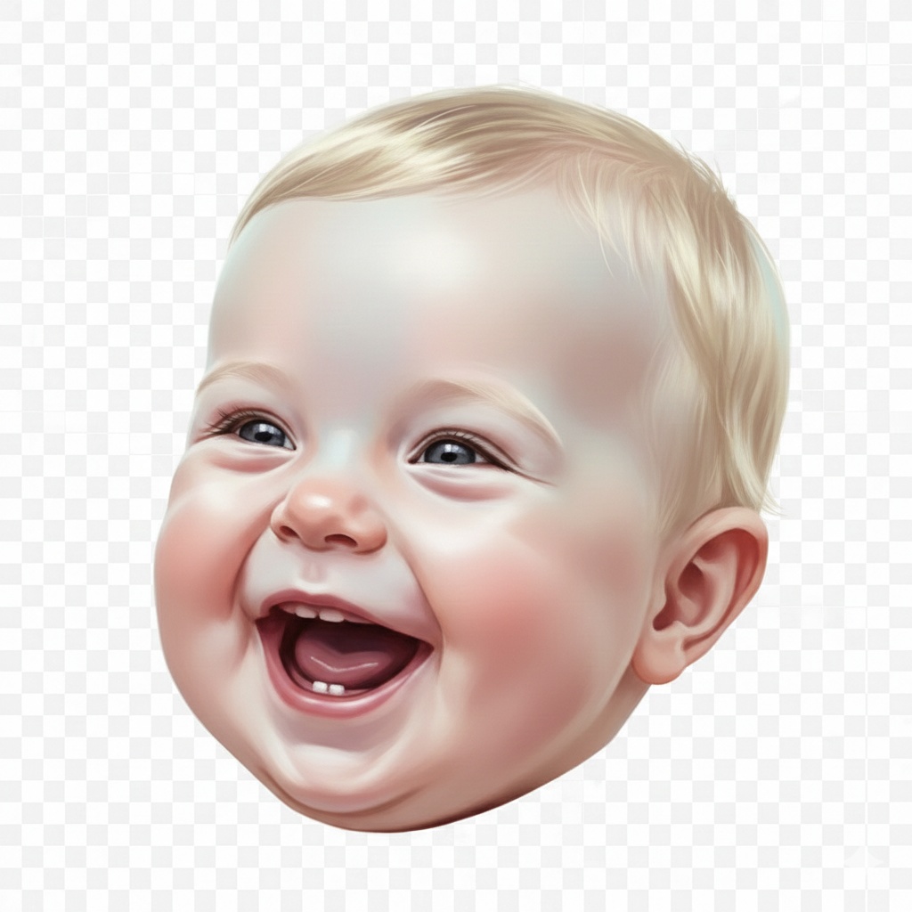 10枚セット かわいい赤ちゃんの笑い顔イラスト SNS・ブログ・育児素材に