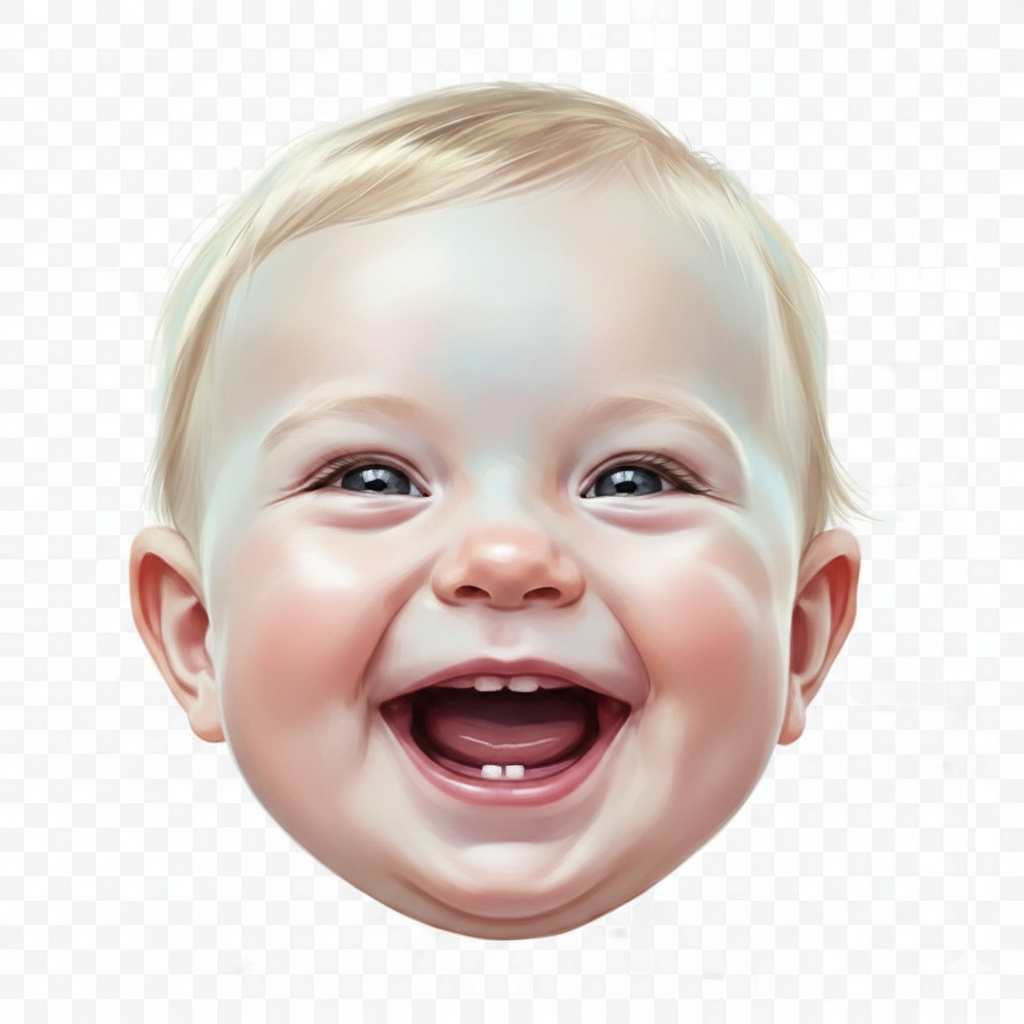 10枚セット　かわいい赤ちゃんの笑い顔イラスト　SNS・ブログ・育児素材に