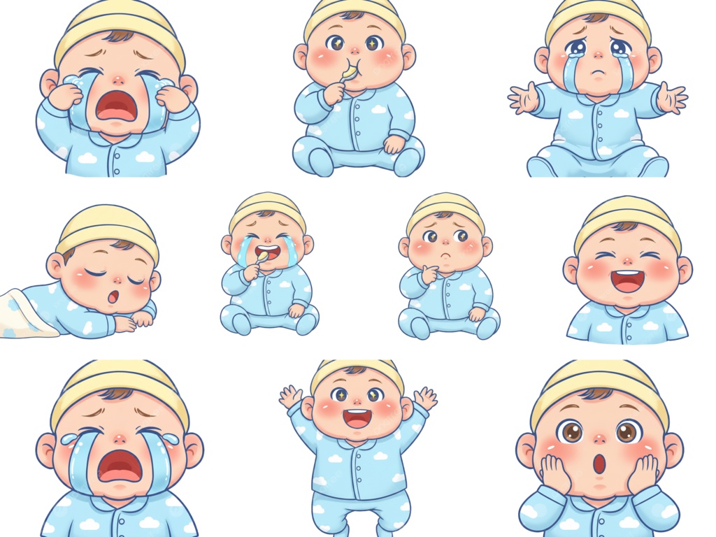 10種セット 赤ちゃん表情イラスト #01