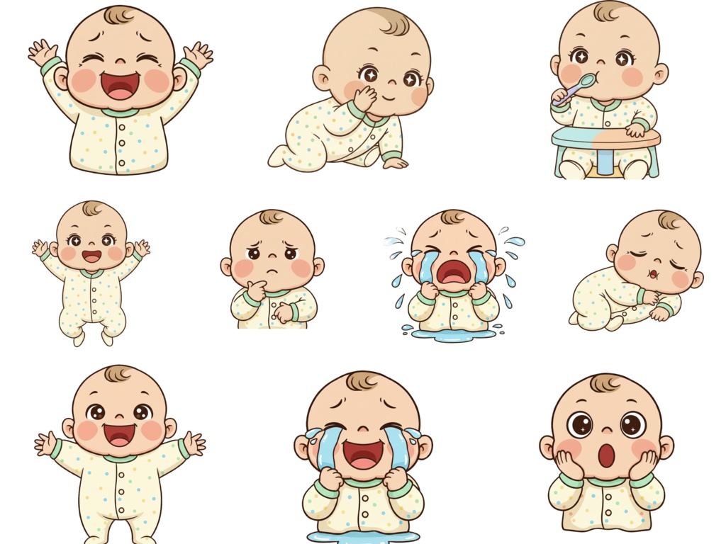 10種セット 赤ちゃん表情イラスト #04
